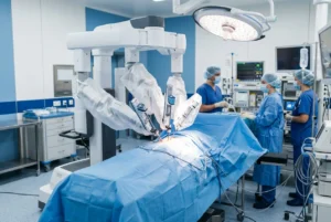 Ameliyathanede da Vinci robotik cerrahi sistemi ve cerrahi ekip